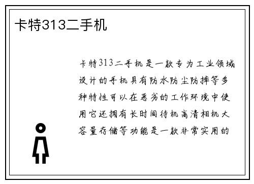 卡特313二手机