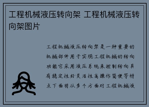 工程机械液压转向架 工程机械液压转向架图片
